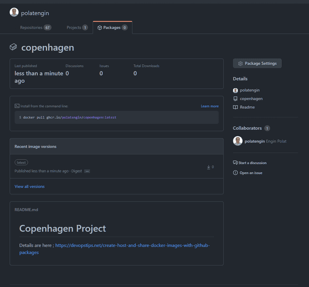 GitHub Packages screenshot